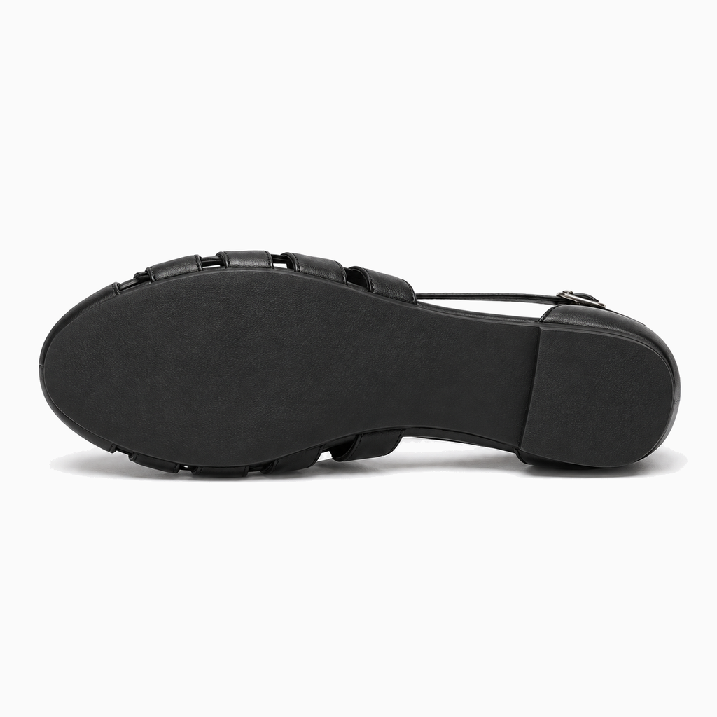 Womens Closed Toe Ankle Strap Ballet Flats sole view - ladies ballet flats UK