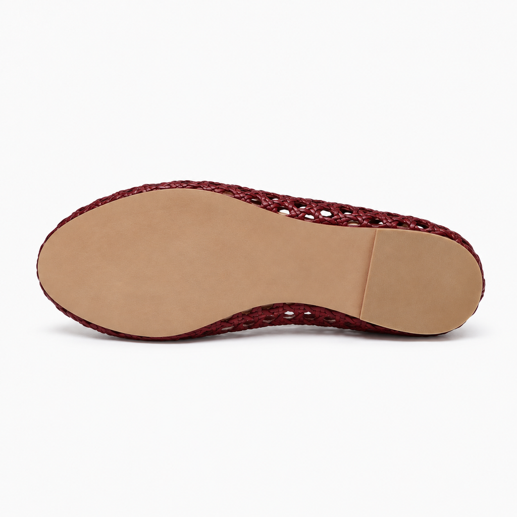 Womens Leather Woven Loafers sole view - women's leather loafers UK