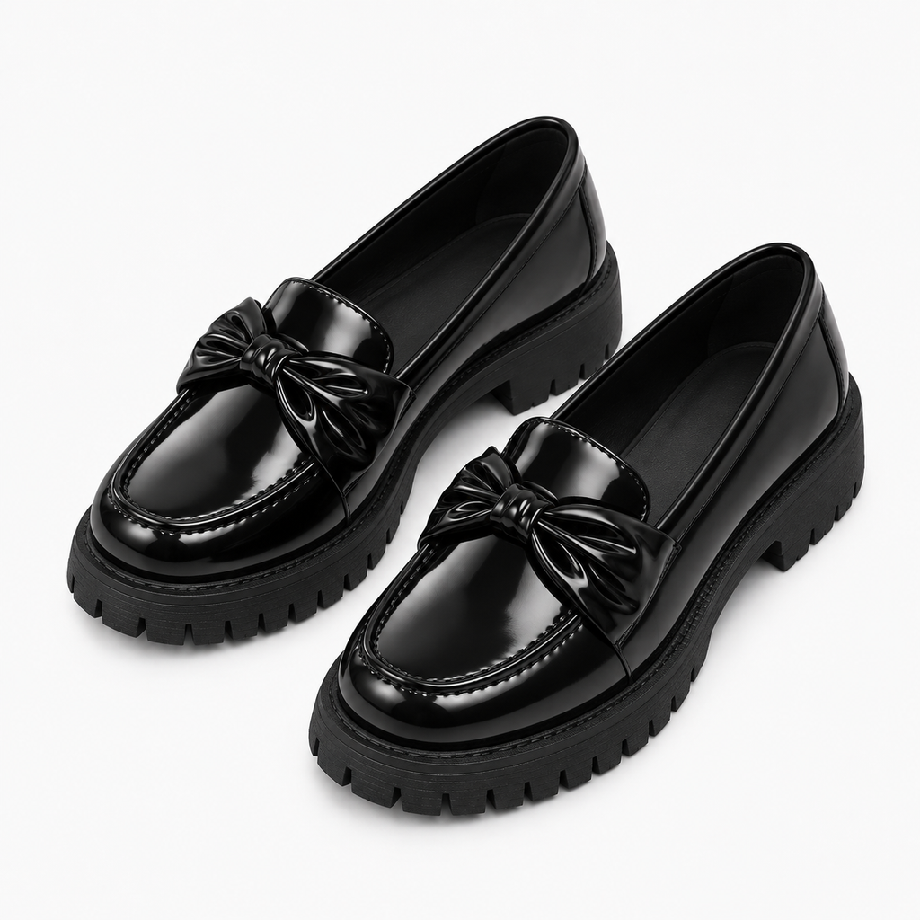 Womens Leather Round Toe Breathable Ballet Flats styling view - women's ballet flats UK