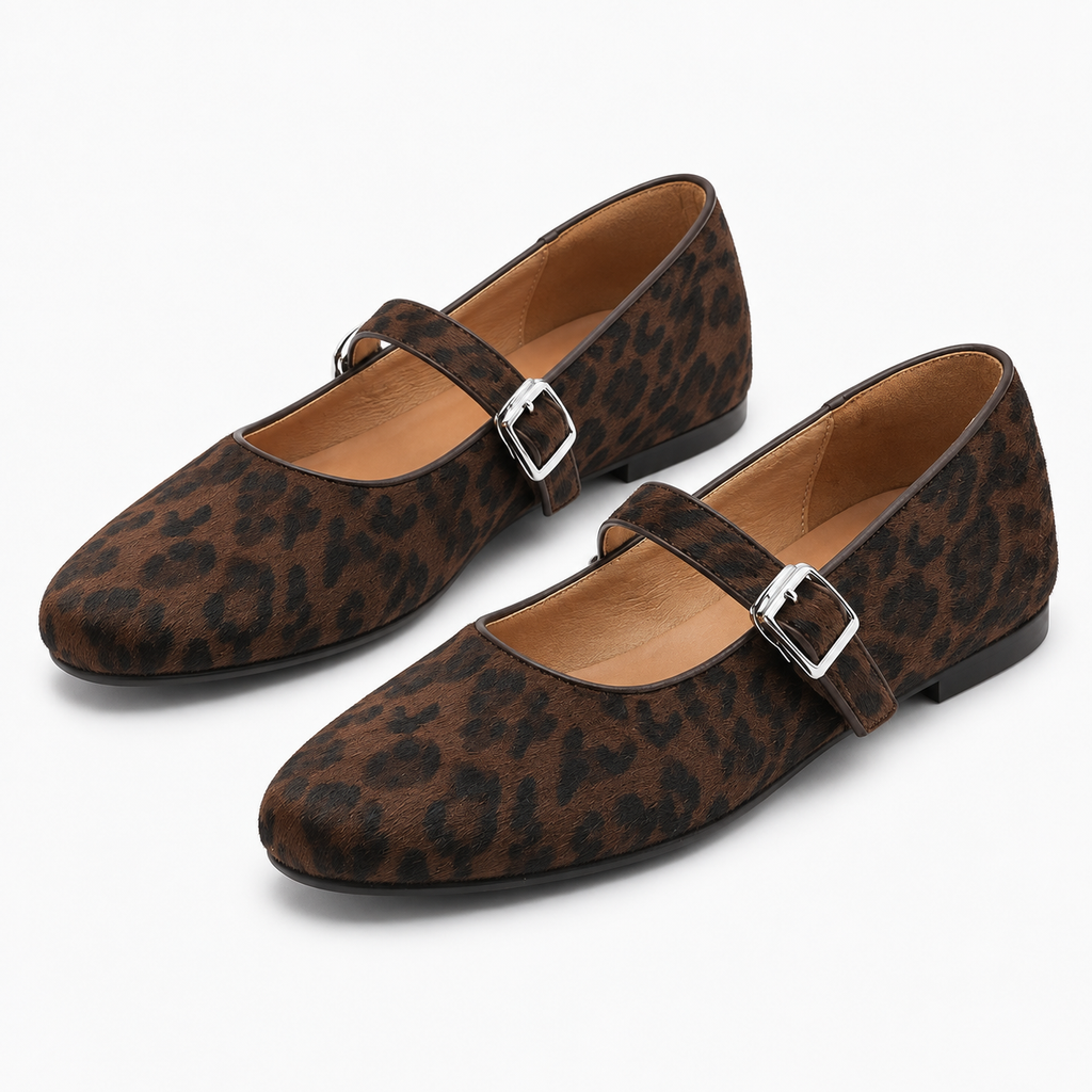 Womens leopard print Mary Jane flats styled for everyday outfits