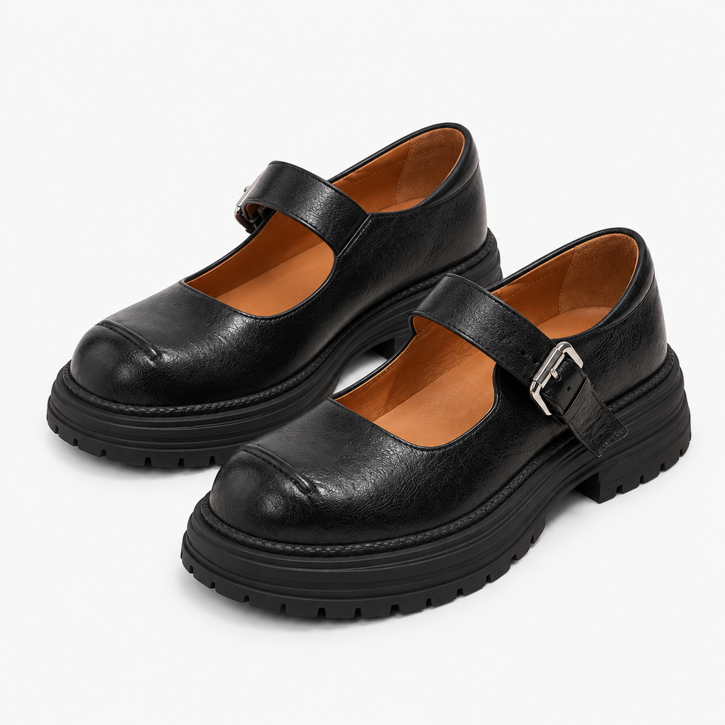 Womens Leather Black Loafers styling view - women's leather loafers UK