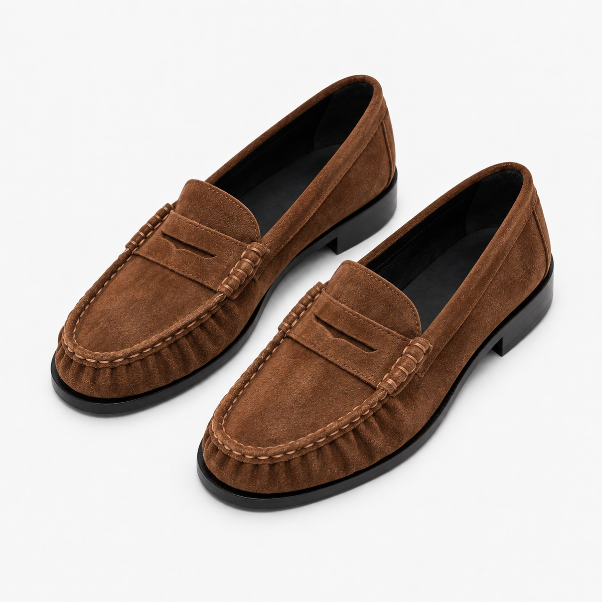 Womens Leather Retro Loafers styling view - women's leather loafers UK