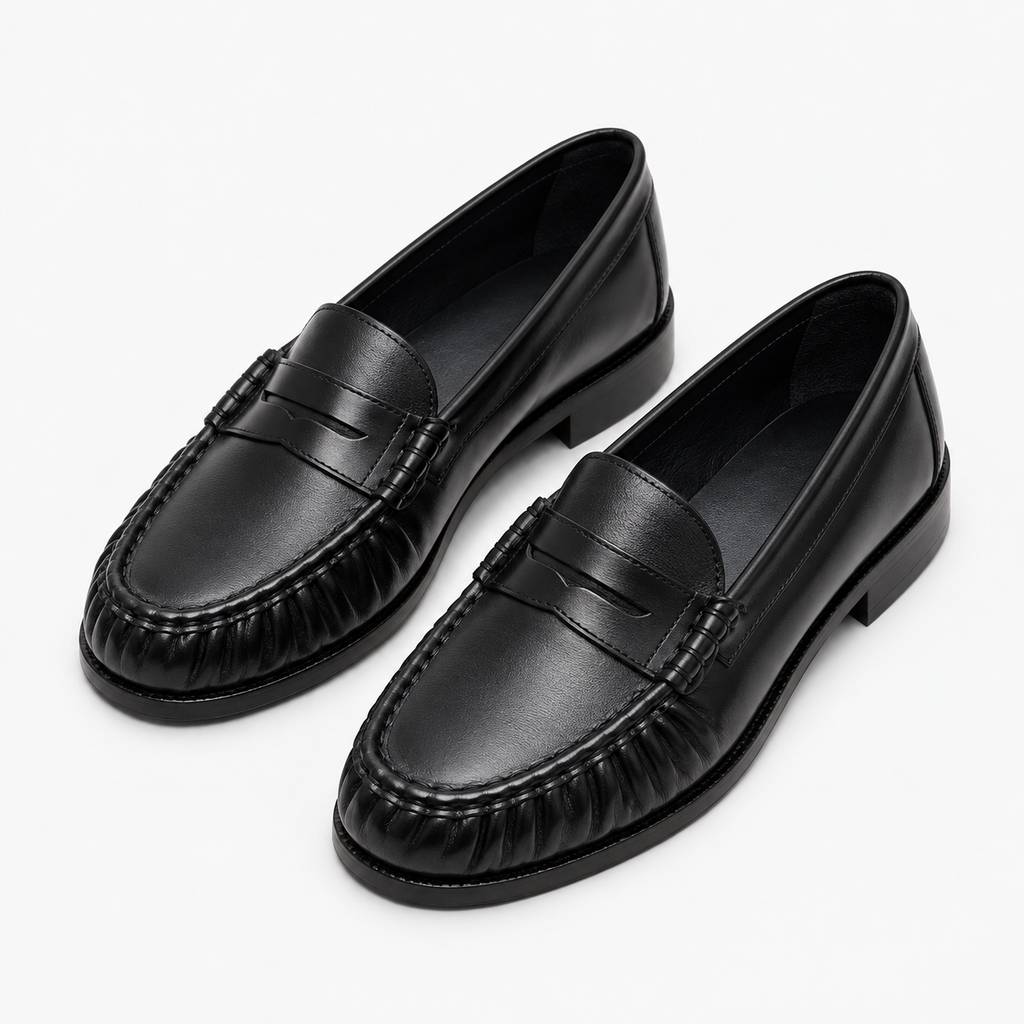 Womens Leather Comfort Loafers styling view - women's leather loafers UK