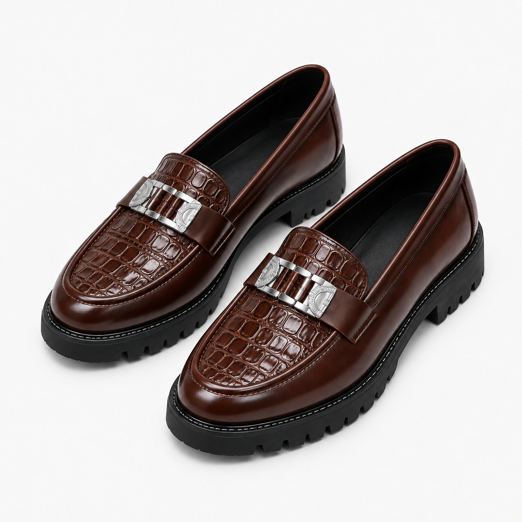 Womens Leather Retro Everyday Loafers styling view - women's leather loafers UK