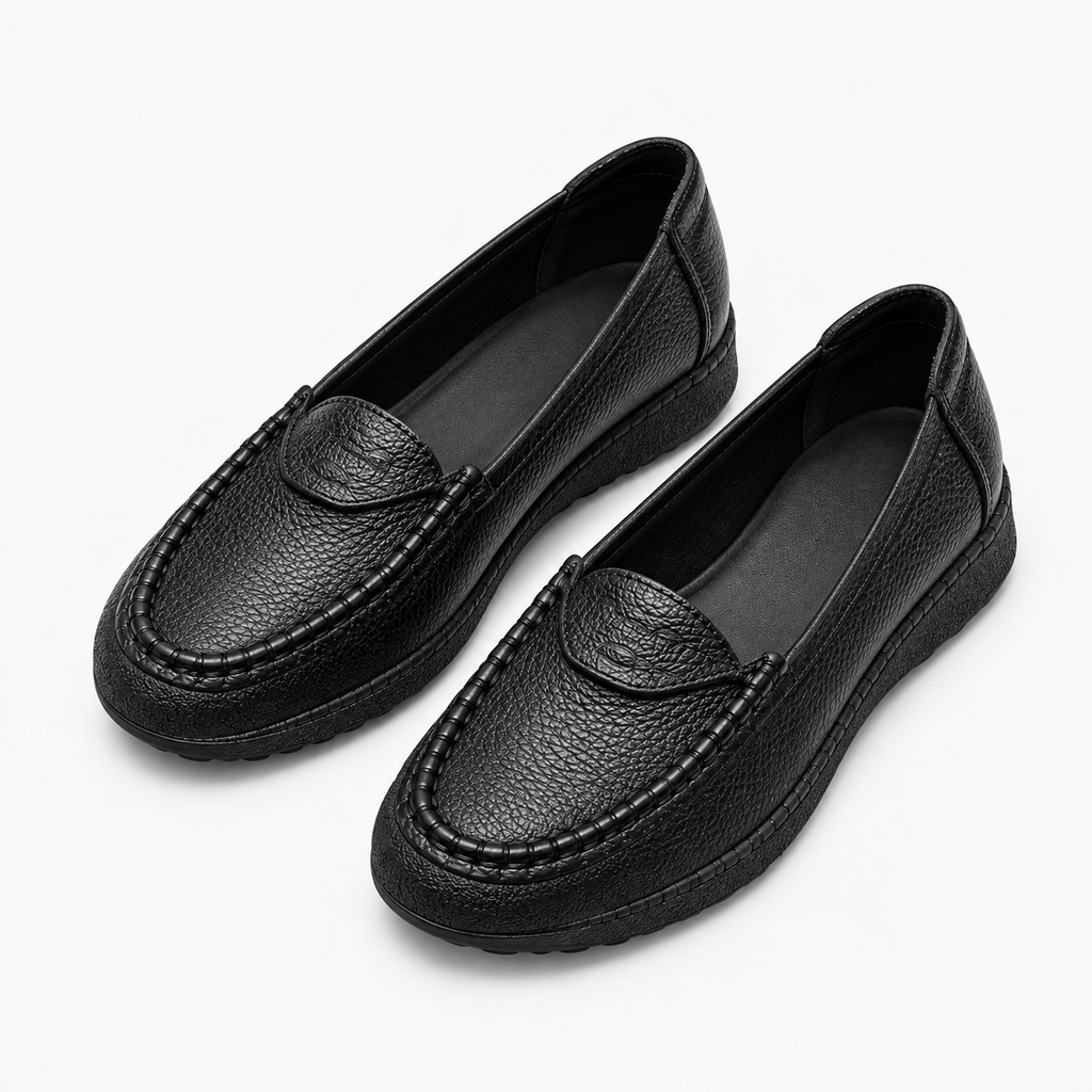 Womens Mary Jane Bow Leather Ballet Flats styling view - Mary Jane ballet flats UK