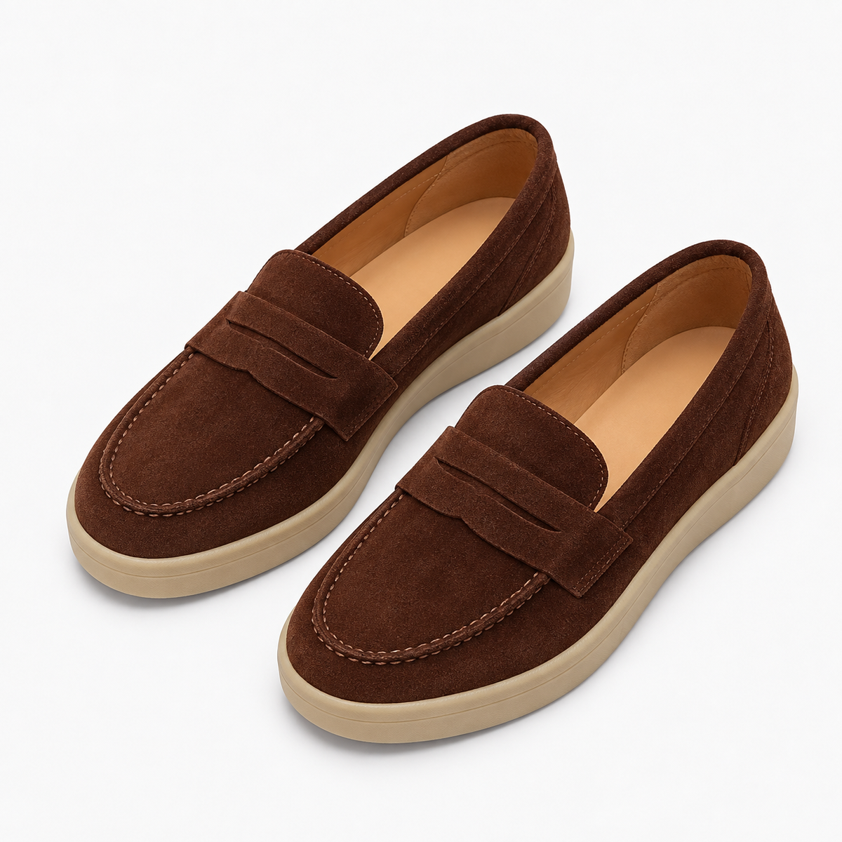 Womens Suede Leather Loafers styling view - women's suede loafers UK