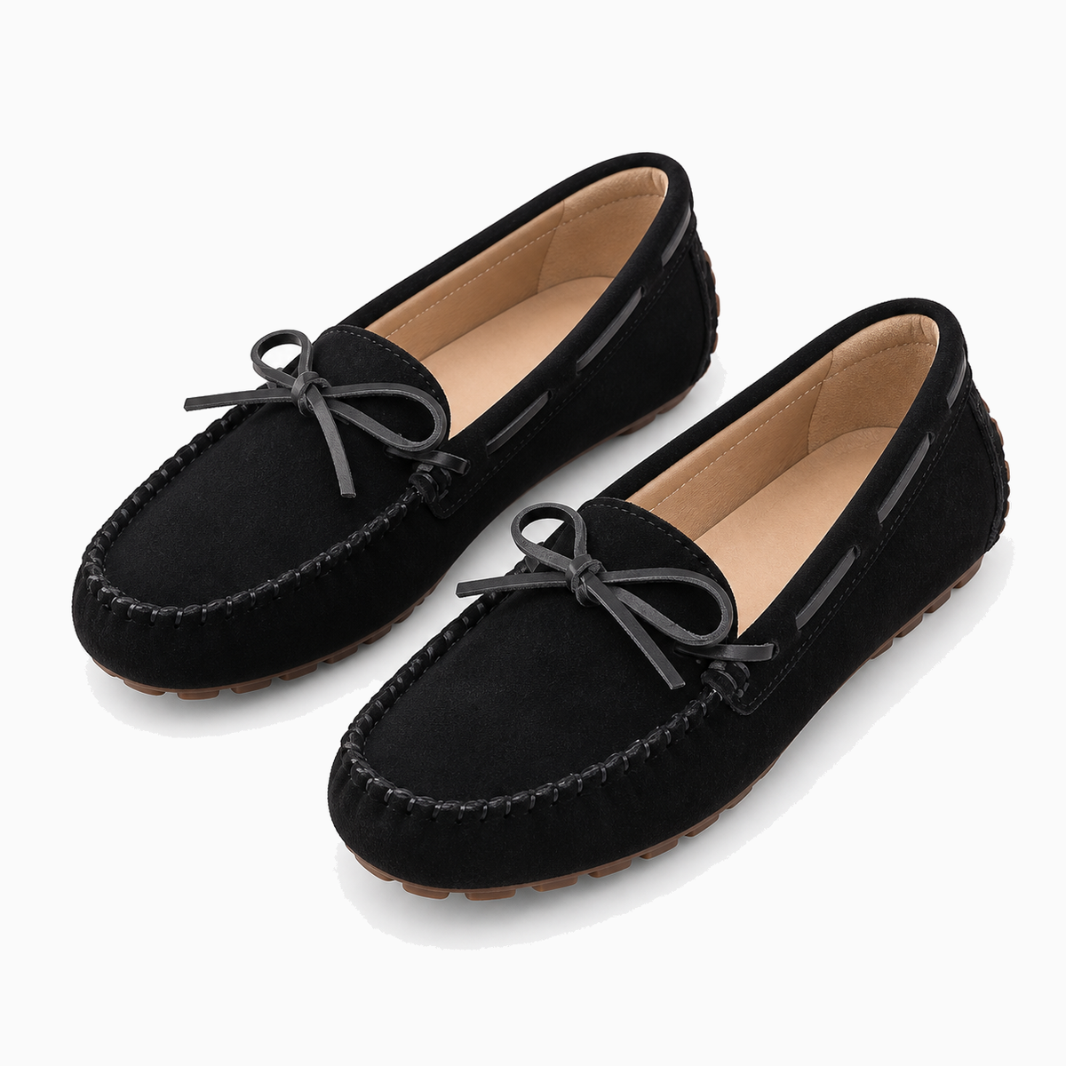 Womens Leather Driving Loafers styling view - women's leather loafers UK