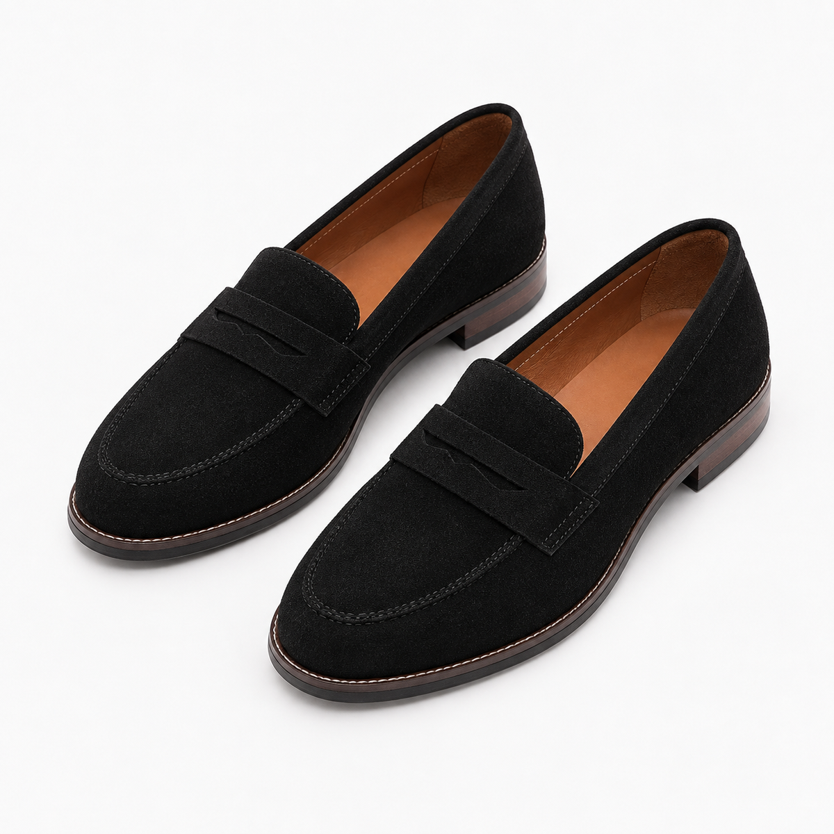 Womens Suede Leather Retro Loafers styling view - women's suede loafers UK