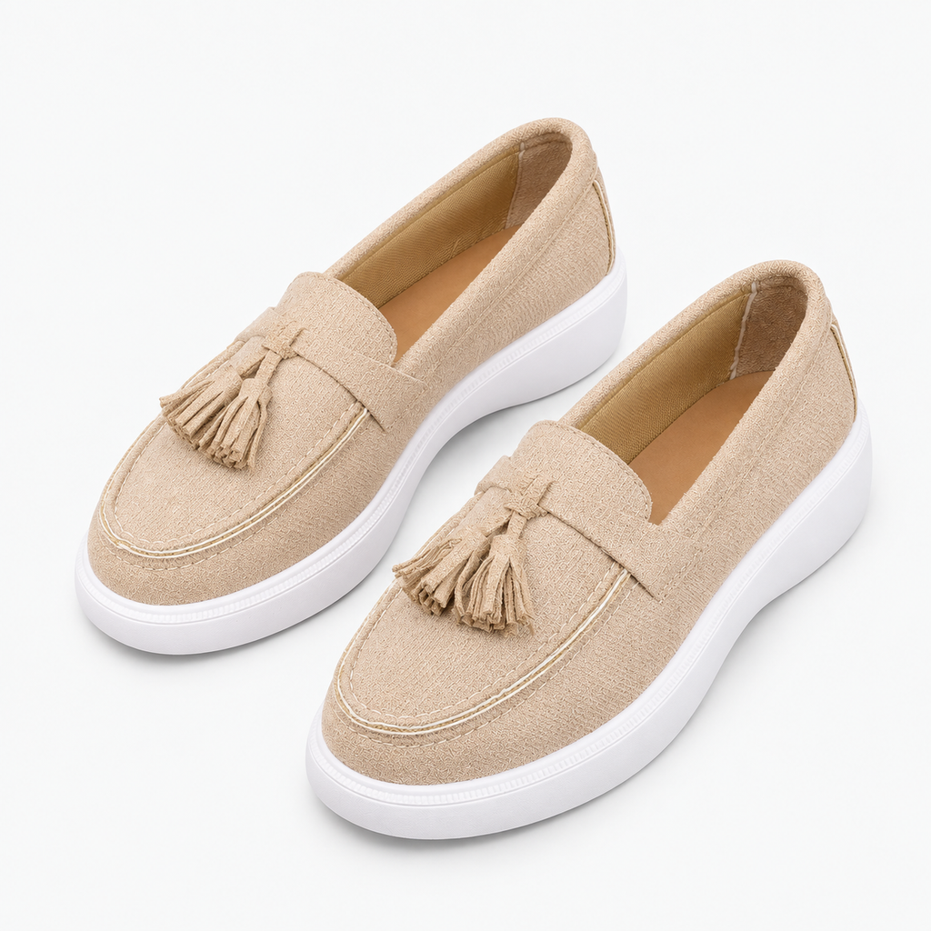 Womens Tassel Chunky Loafers styling view - women's loafers UK