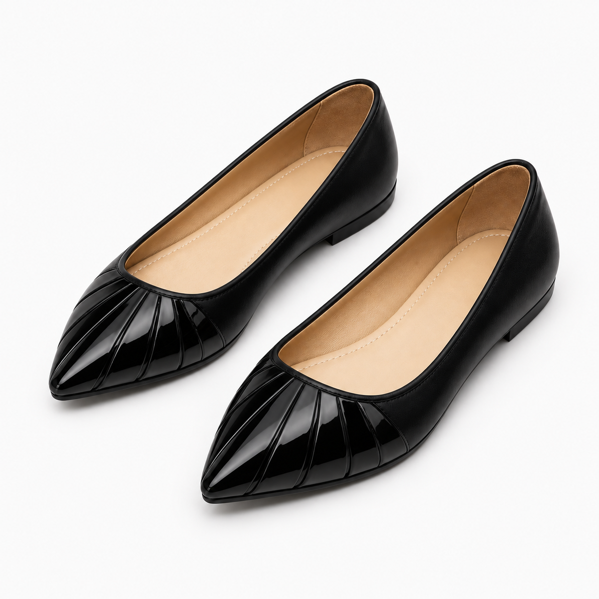 Womens Pointed Toe Glitter Ballet Flats styling view - women's ballet flats UK