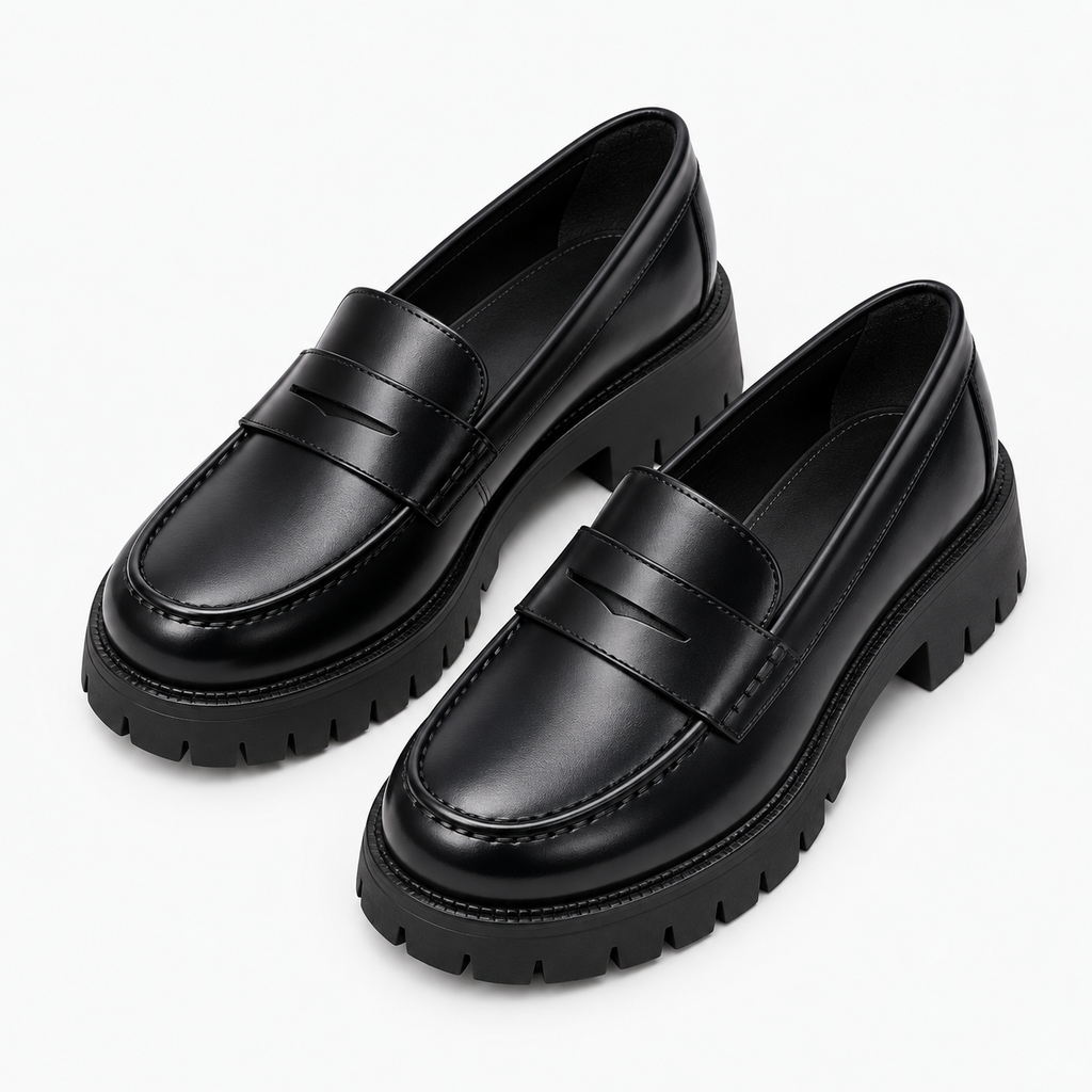 Womens Platform Loafers styling view - women's loafers UK
