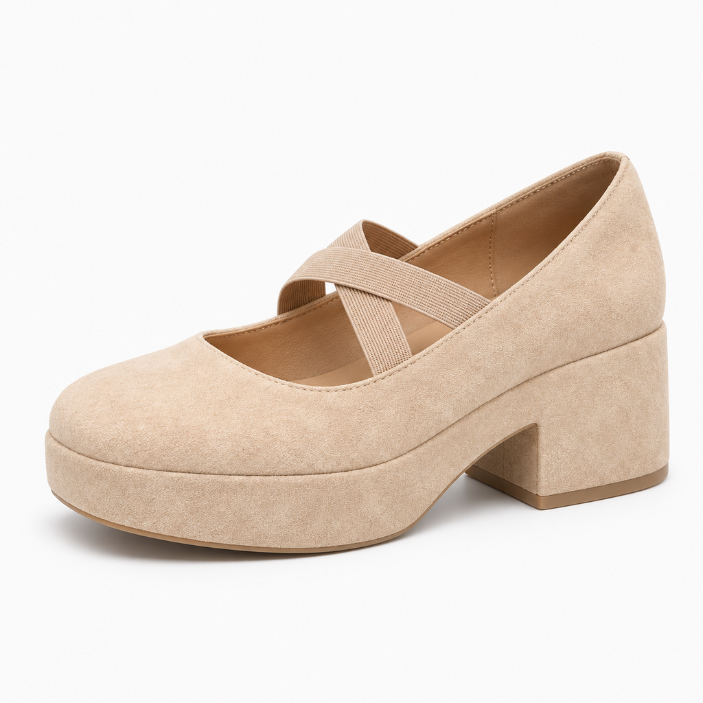 Womens Platform Ballet Flats close-up view - women's ballet flats UK