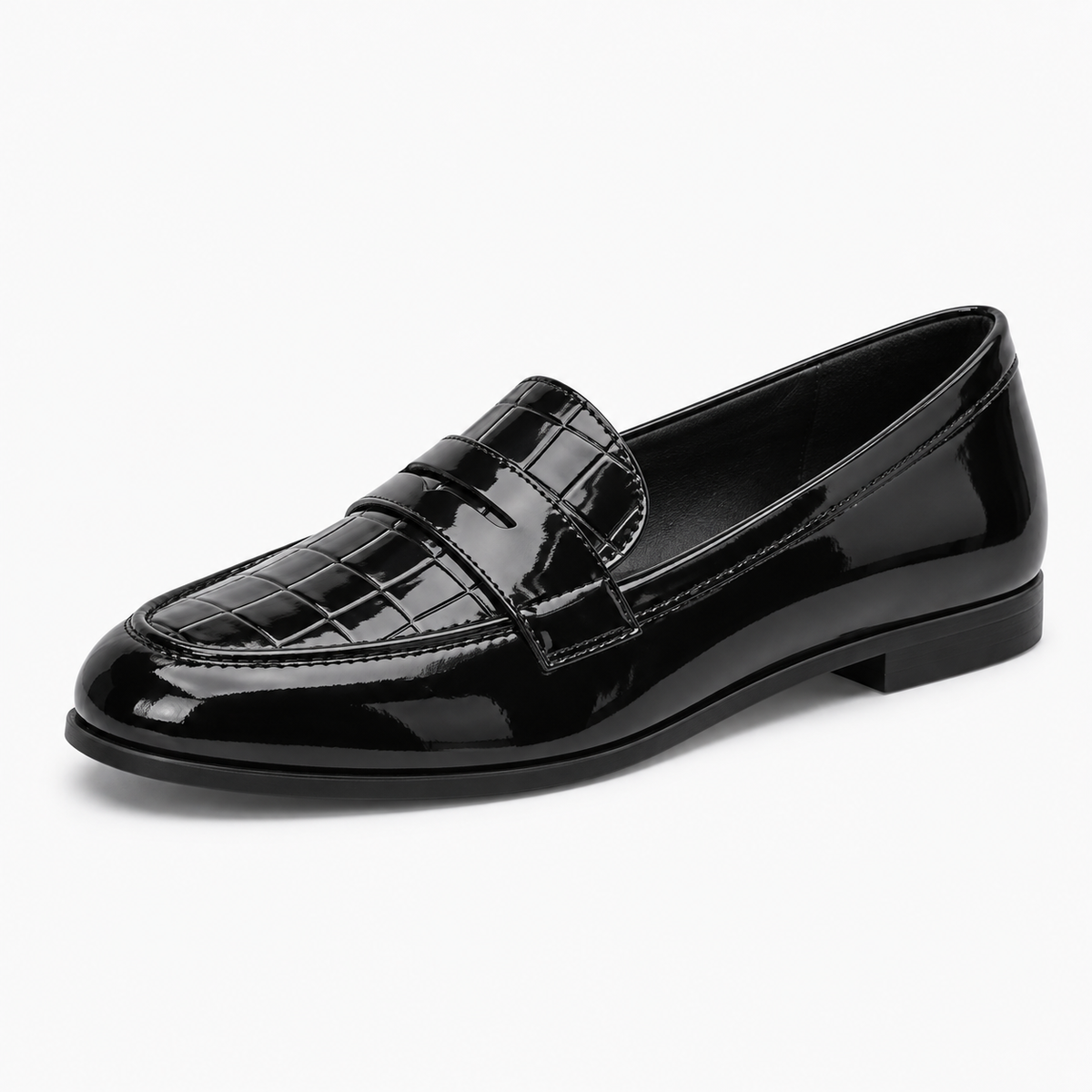 Womens Patent Leather Loafers close-up view - women's leather loafers UK