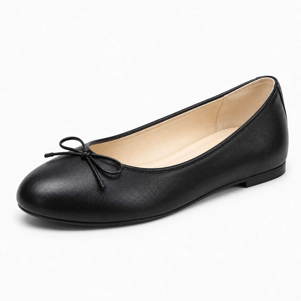 Womens Bow Round Toe Ballet Flats close-up view - women's ballet flats UK