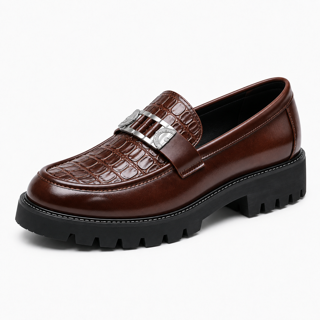 Womens Leather Retro Everyday Loafers close-up view - women's leather loafers UK