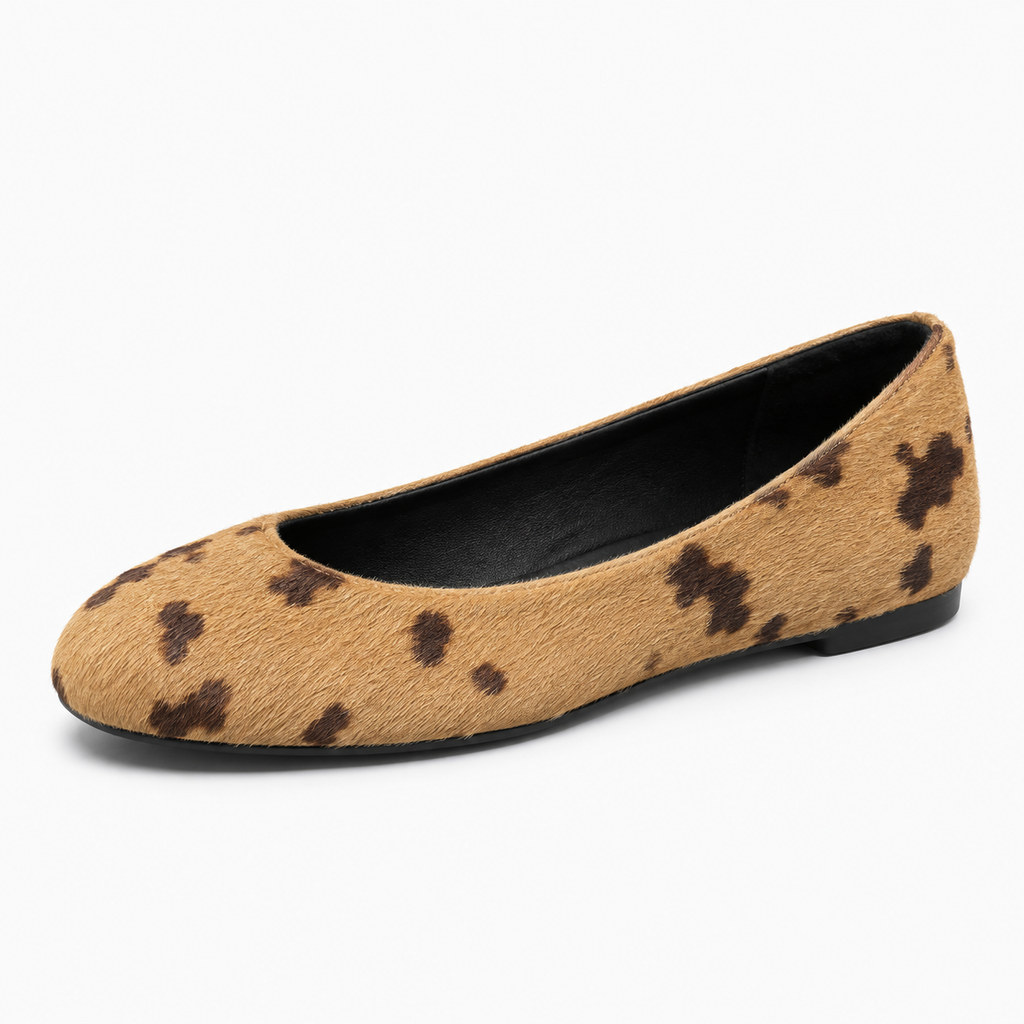 Womens Leather Everyday Ballet Flats close-up view - women's ballet flats UK
