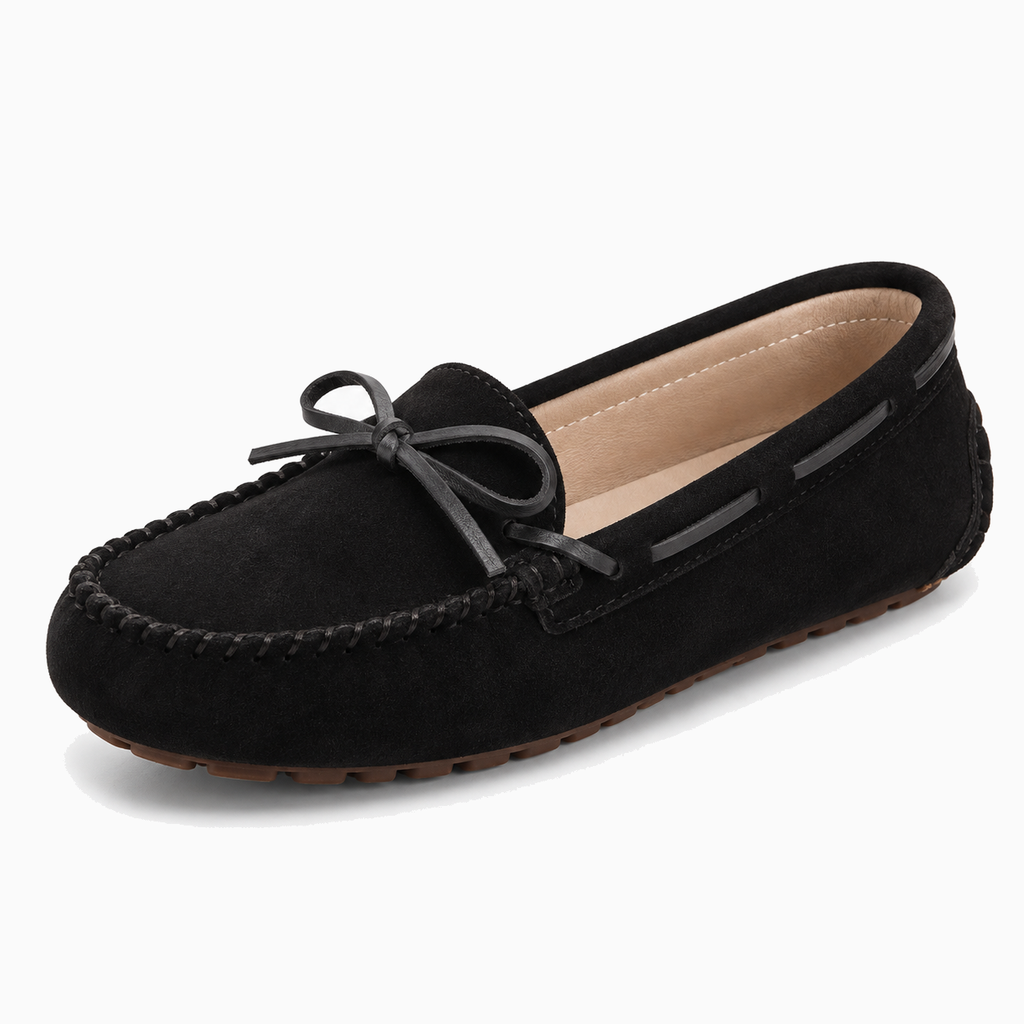 Womens Leather Driving Loafers close-up view - women's leather loafers UK