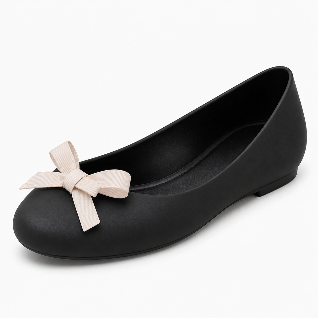 Womens Butterfly Bow Jelly Ballet Flats close-up view - women's ballet flats UK