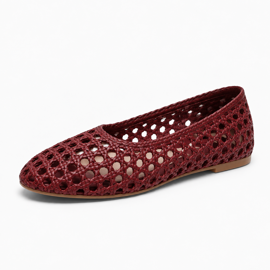 Womens Leather Woven Loafers close-up view - women's leather loafers UK