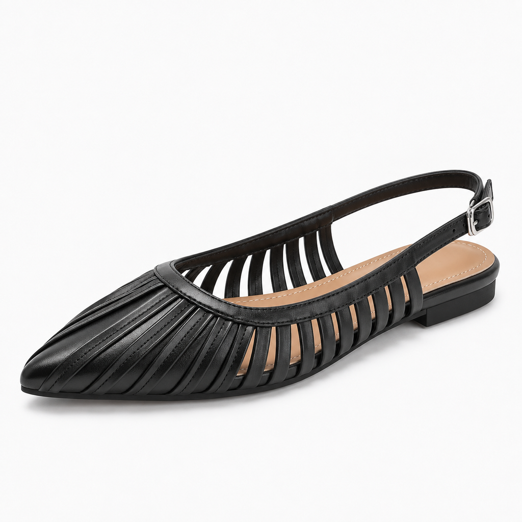 Womens Pointed Toe Slingback Ballet Flats close-up view - women's ballet flats UK