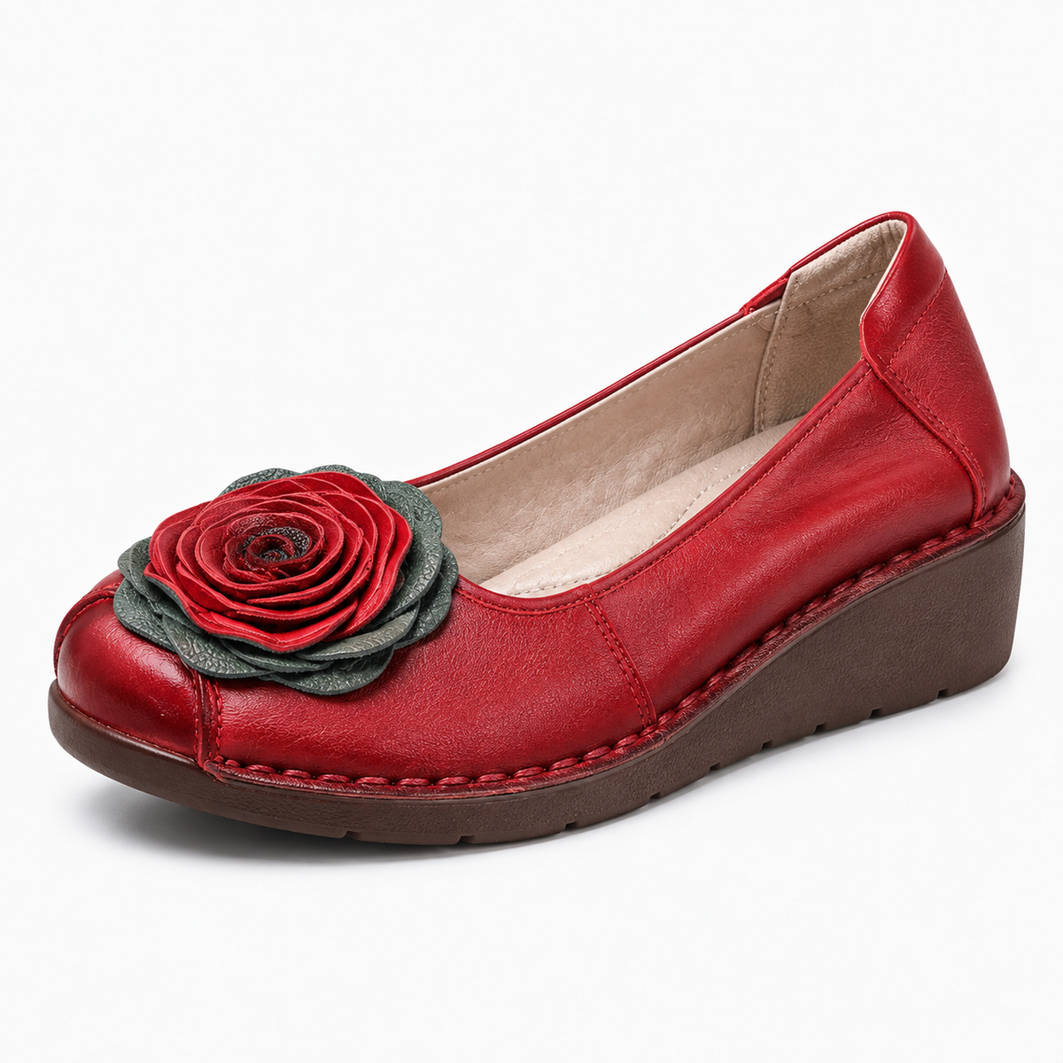 Womens Wedge Loafers close-up view - women's loafers UK