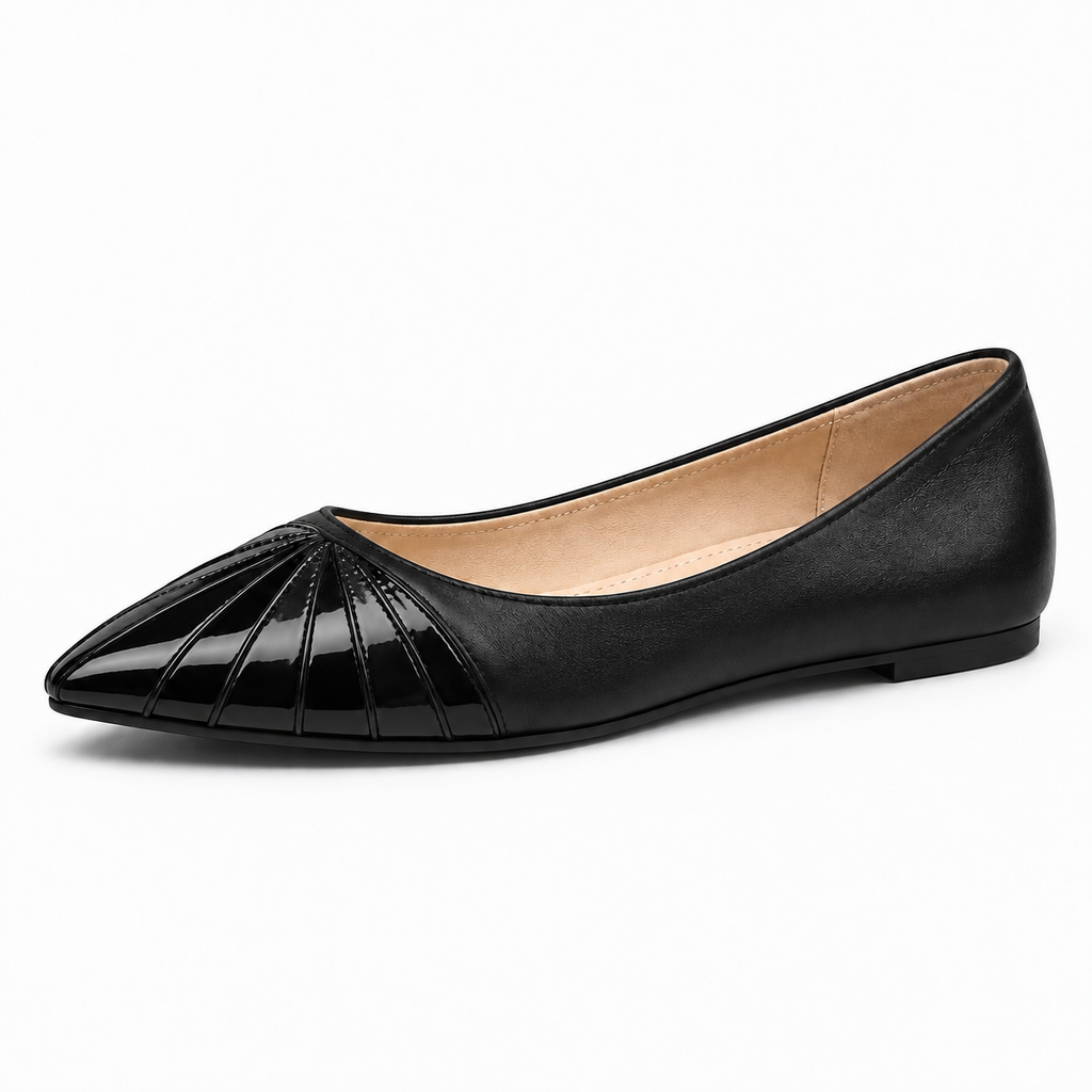 Womens Pointed Toe Glitter Ballet Flats close-up view - women's ballet flats UK