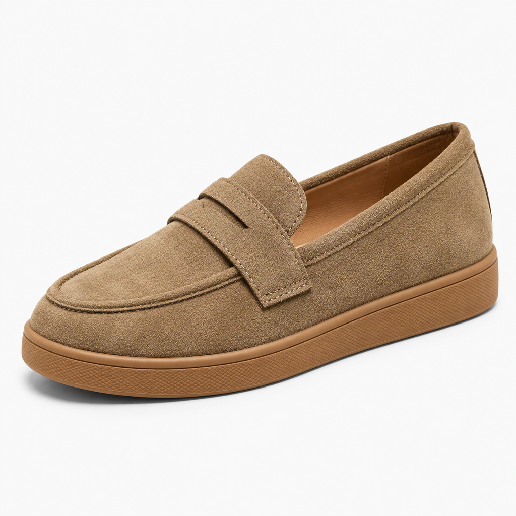 Womens Suede Tassel Loafers close-up view - women's suede loafers UK