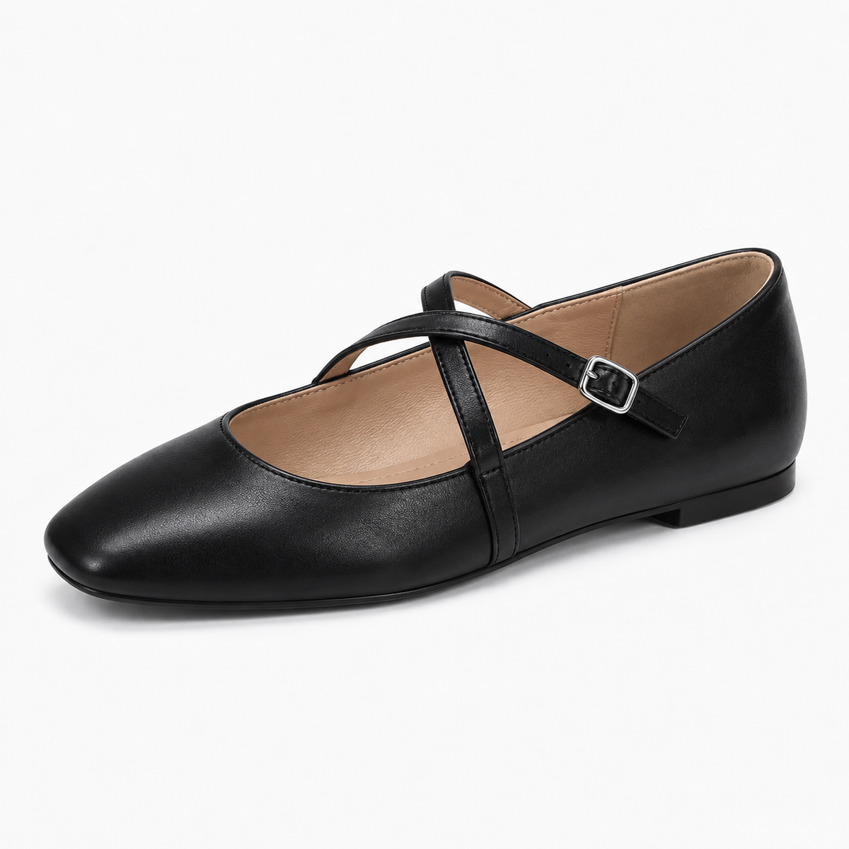 Womens Cross Strap Mary Jane Flats colour option - versatile Mary Jane shoes UK