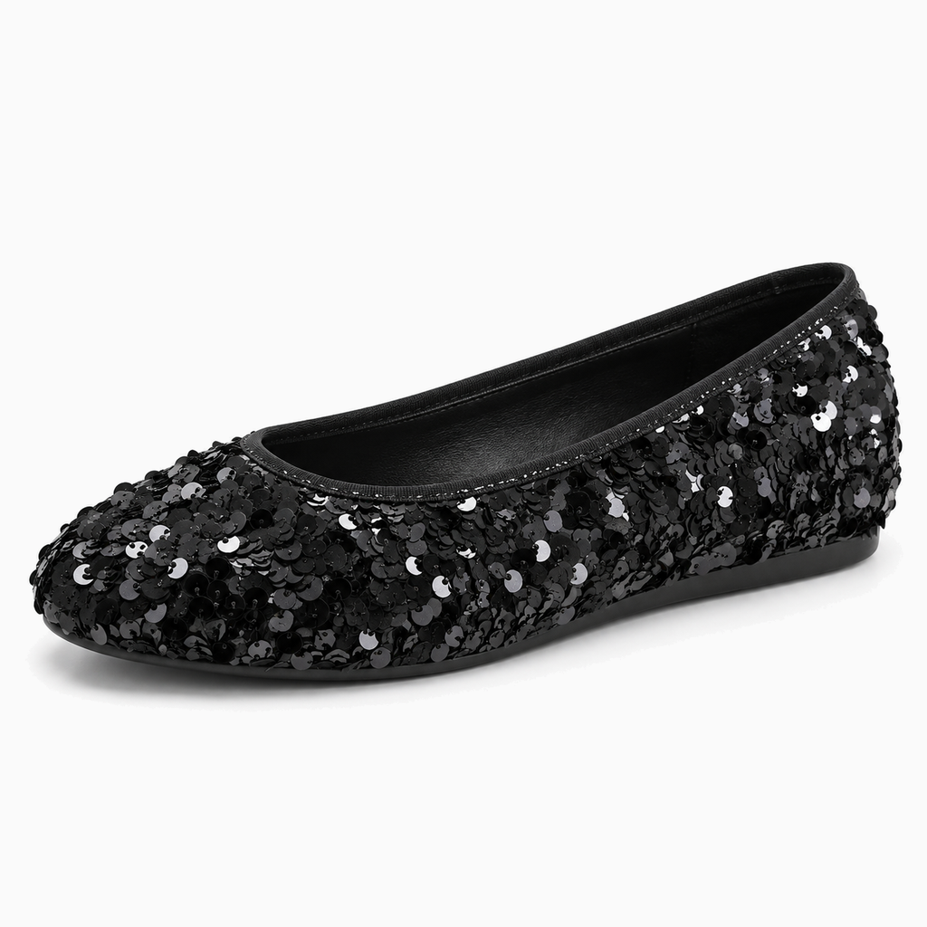 Womens Statement Pointed Toe Ballet Flats close-up view - womens pointed toe flats UK