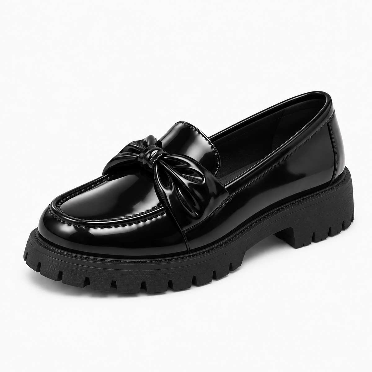 Womens Leather Round Toe Breathable Ballet Flats close-up view - women's ballet flats UK