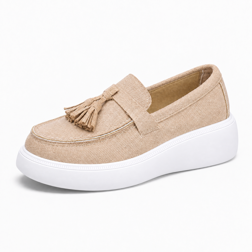 Womens Tassel Chunky Loafers close-up view - women's loafers UK