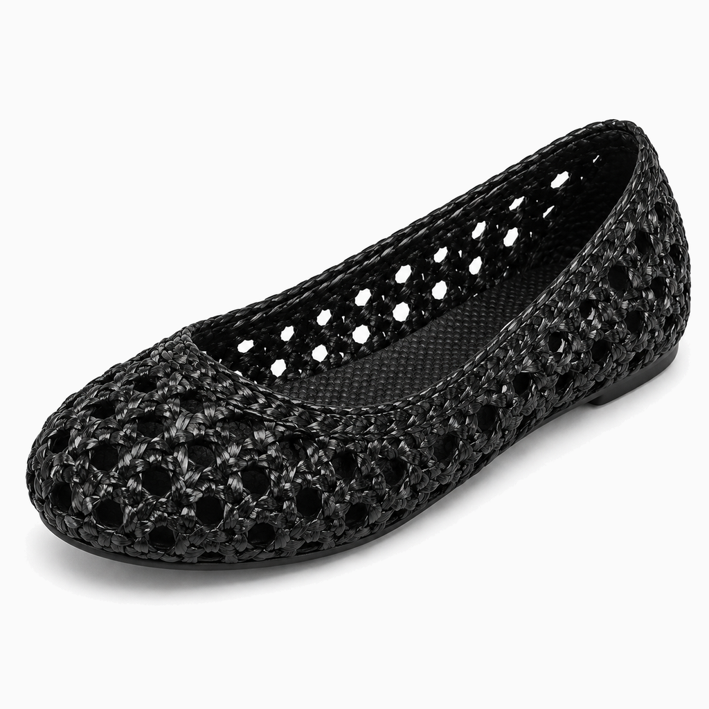Womens Hollow Out Ballet Flats close-up view - women's ballet flats UK