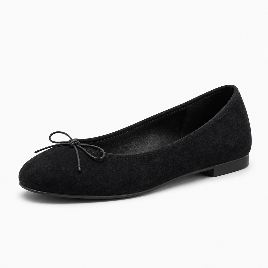 Womens Bow Everyday Ballet Flats close-up view - women's ballet flats UK