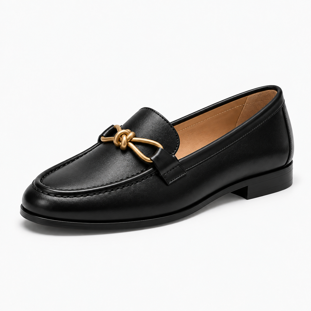 Womens Horsebit Chain Loafers close-up view - womens loafers UK