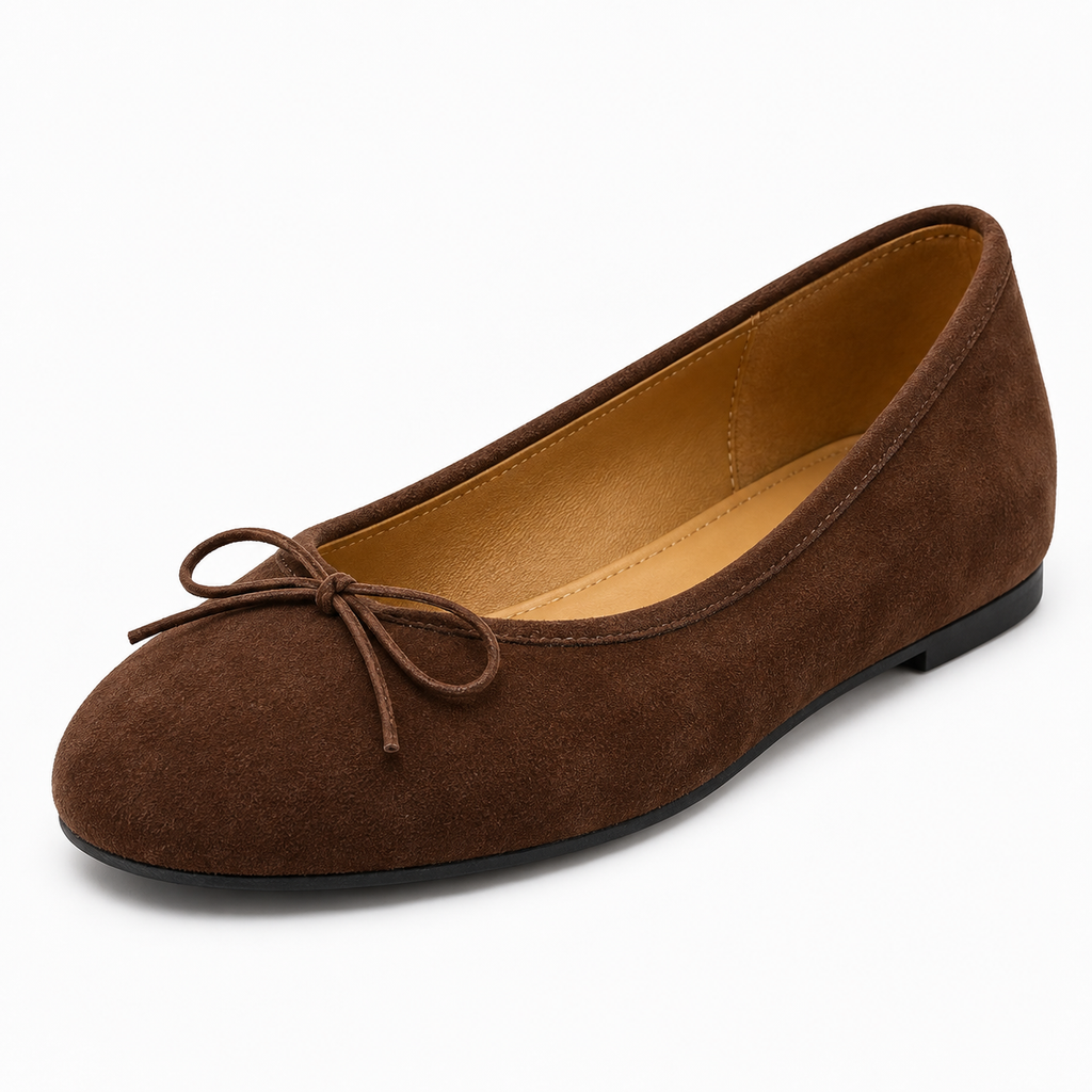 Womens Butterfly Bow Everyday Ballet Flats close-up view - women's ballet flats UK