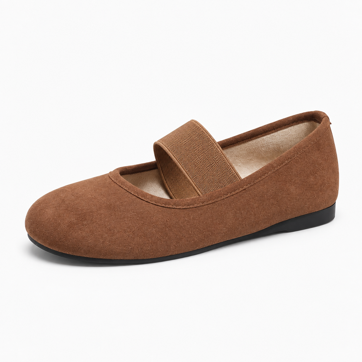 Womens Round Toe Mary Jane Flats pair view - mary jane flats UK