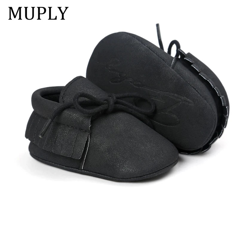 Baby Sequin PU Leather Moccasins