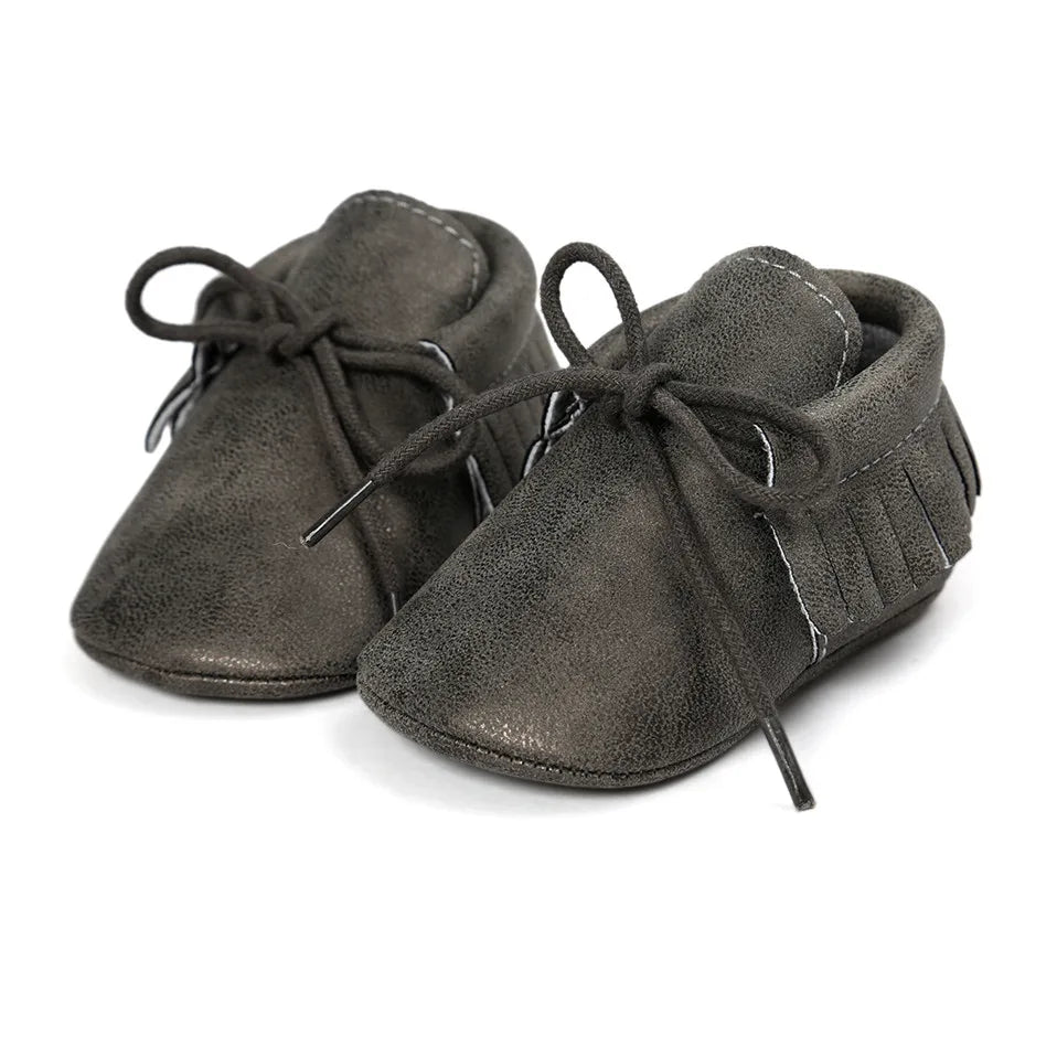 Baby Sequin PU Leather Moccasins