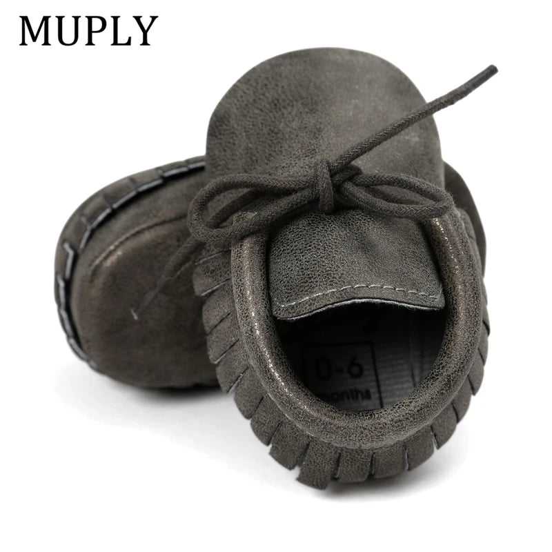 Baby Sequin PU Leather Moccasins