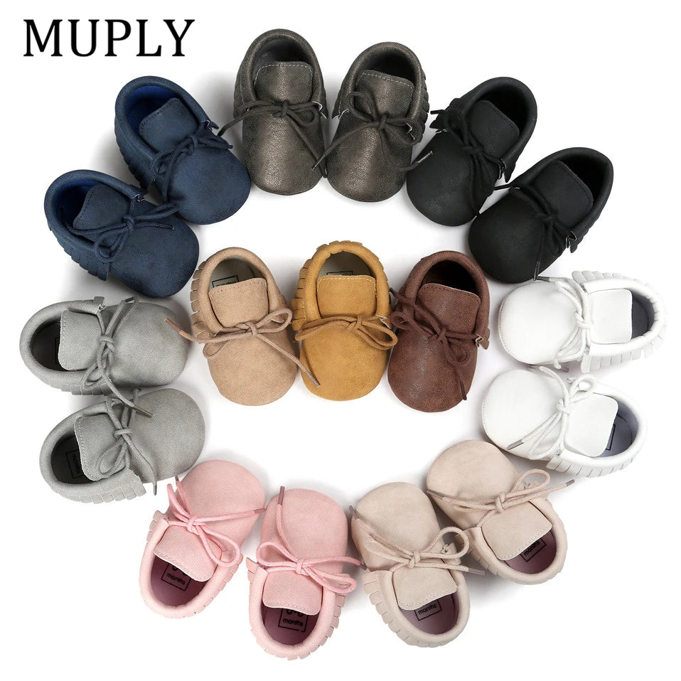 Baby Sequin PU Leather Moccasins