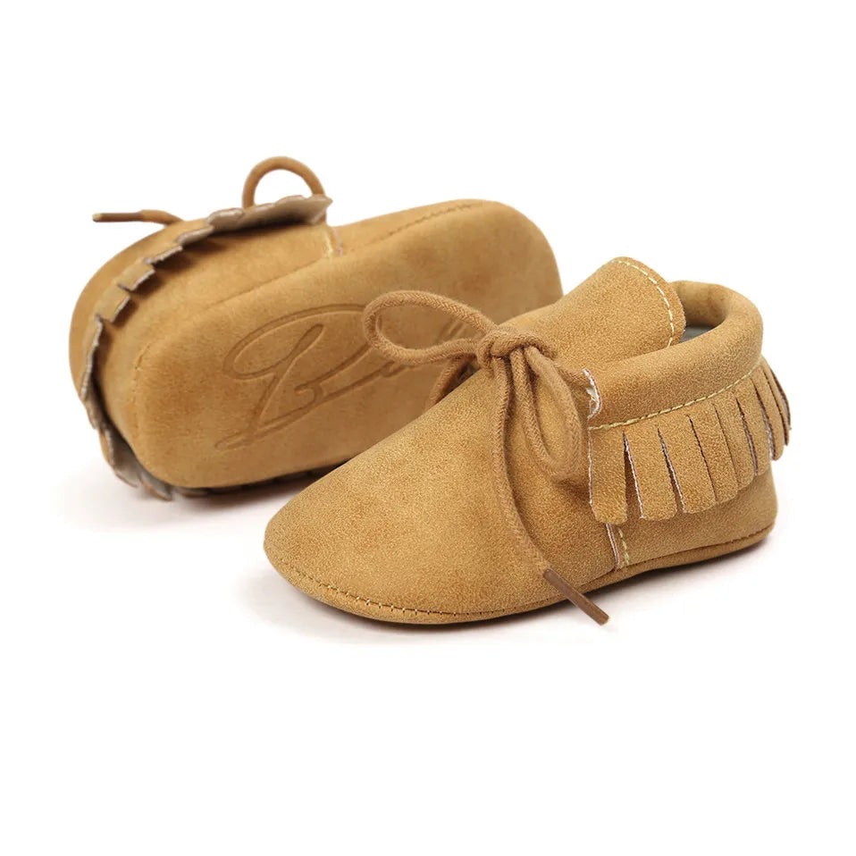 Baby Sequin PU Leather Moccasins