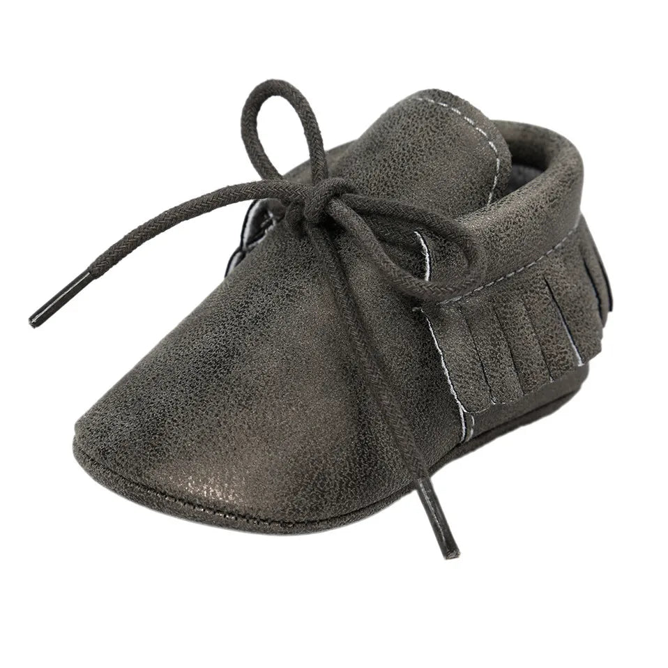 Baby Sequin PU Leather Moccasins