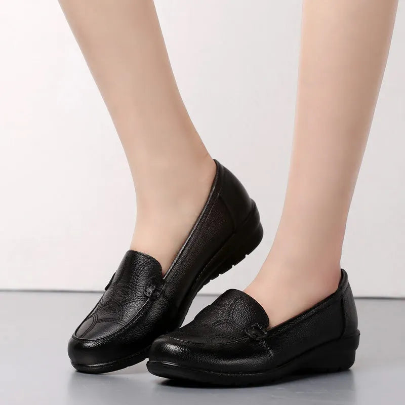 Women's Black Soft Sole Comfort Loafers