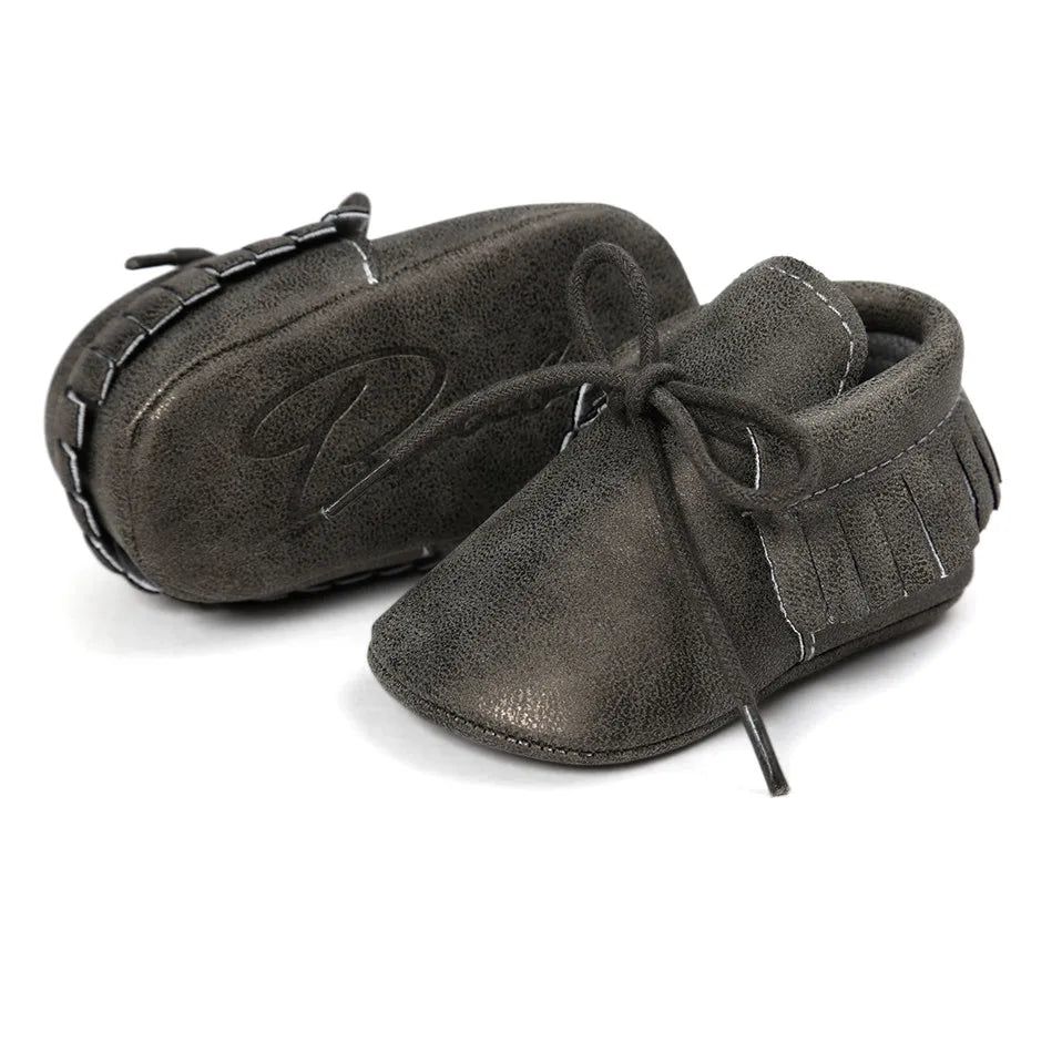 Baby Sequin PU Leather Moccasins