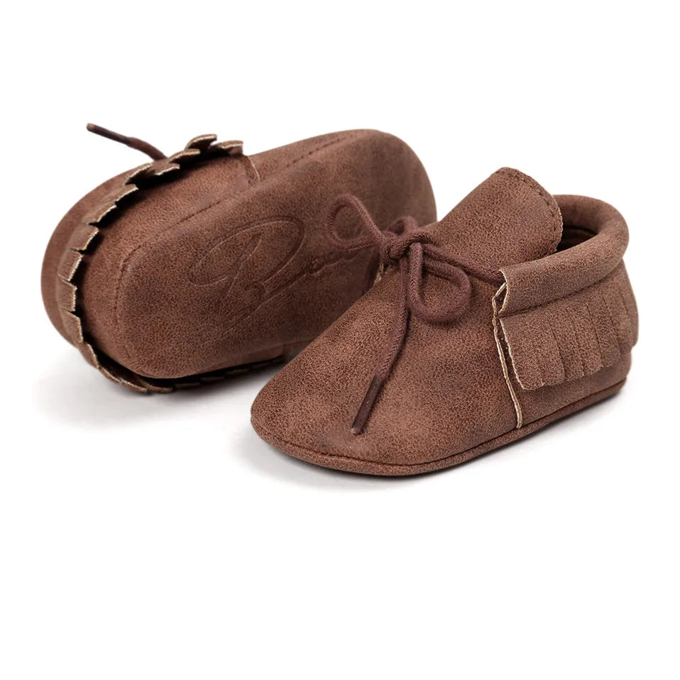 Baby Sequin PU Leather Moccasins