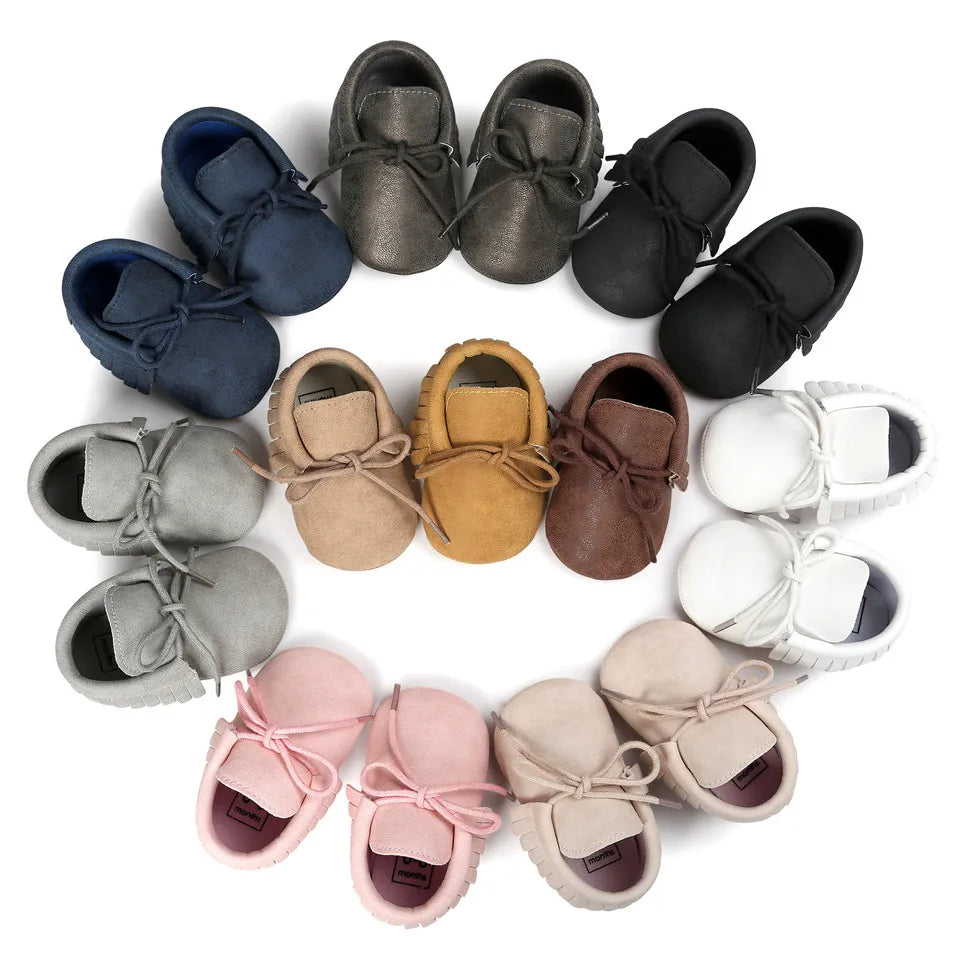 Baby Sequin PU Leather Moccasins