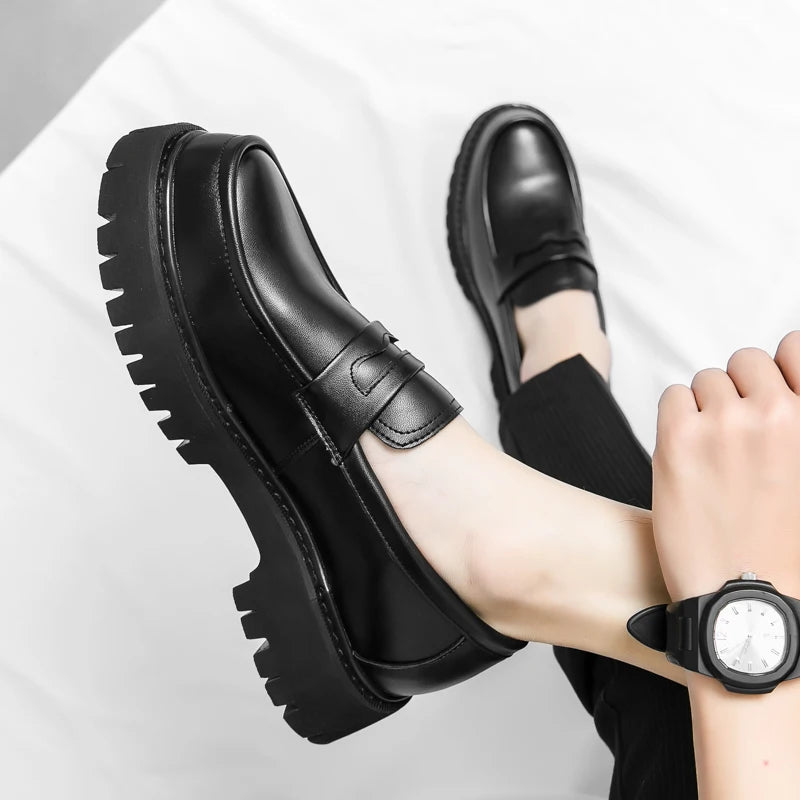 Women's Black Platform Wedding Loafers