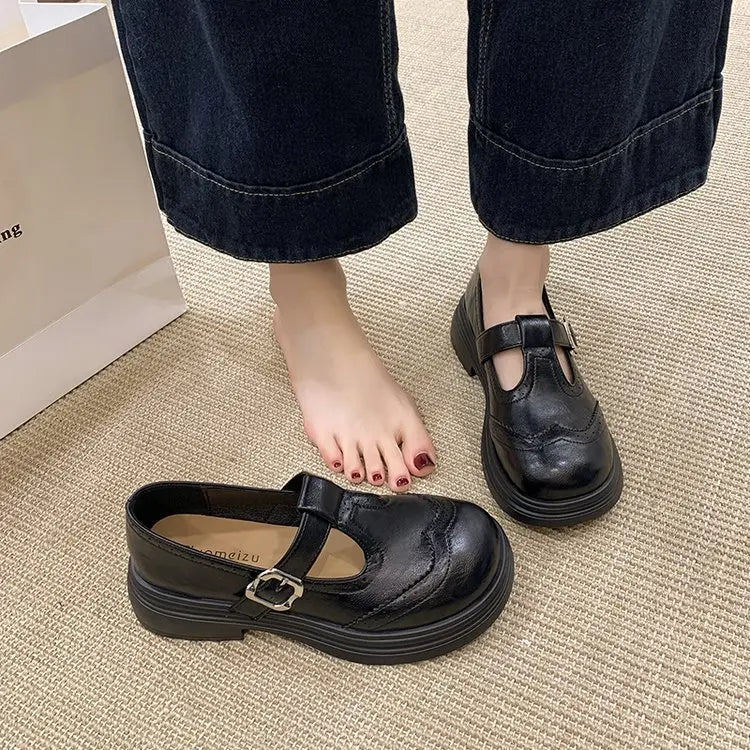 Women's Block Heel Mary Jane Loafers