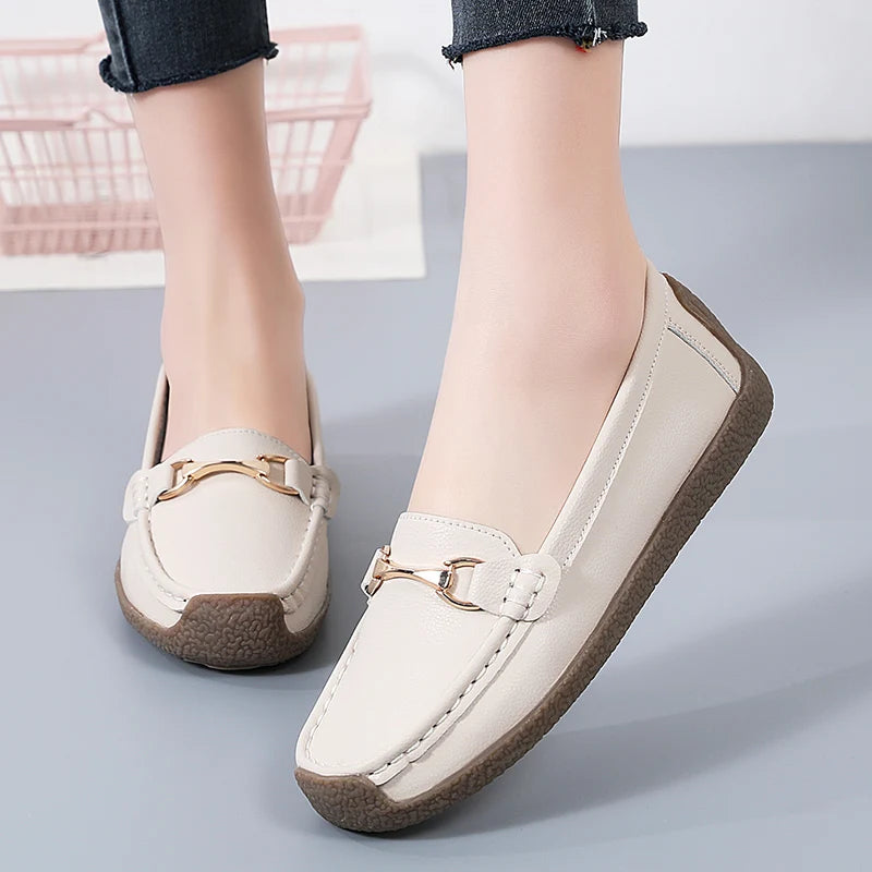 Women's Leather Boat Loafers