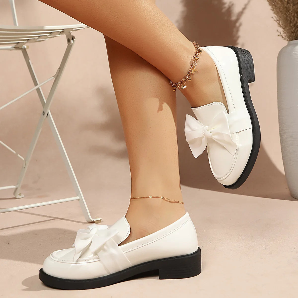 Women's Bow Platform Slip-On Loafers